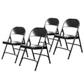 Black Steel Folding Chairs 4-Pack Q358
