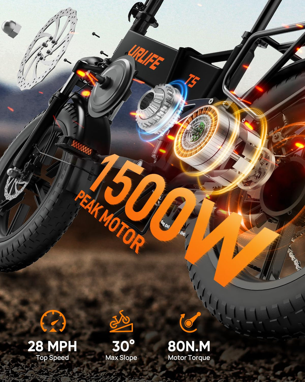 Folding Electric Bike 20" Fat Tire 1500W 48V 13AH V514