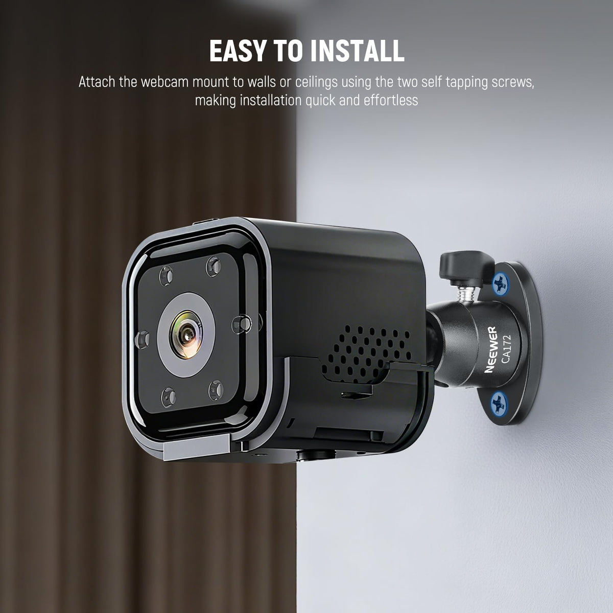 Webcam Wall Ceiling Mount Bracket, Aluminum Alloy Mini Ball Head T33458