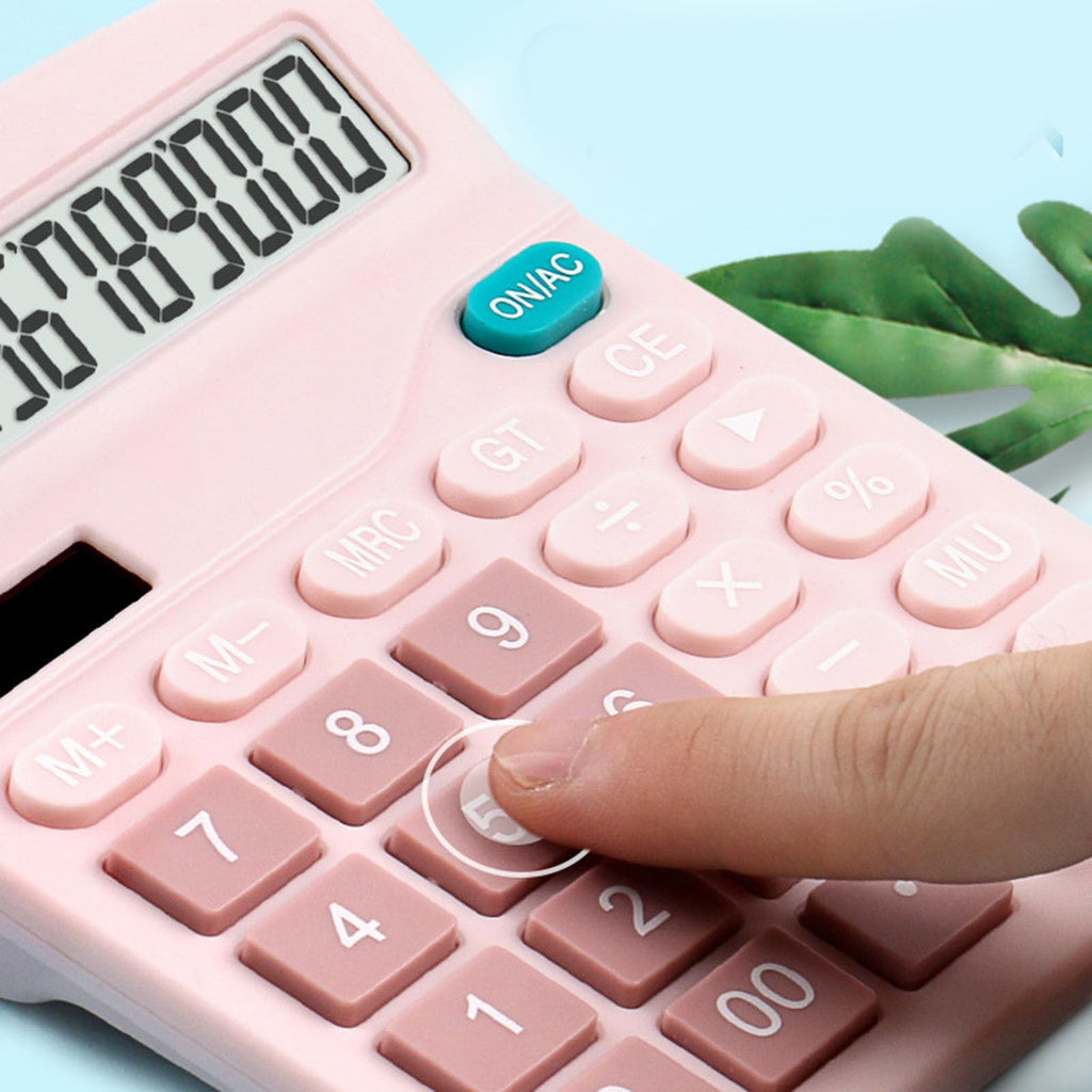 Big Buttons 12 Digits Large LCD Display Battery & Solar Powered Standard Function Calculator F2232