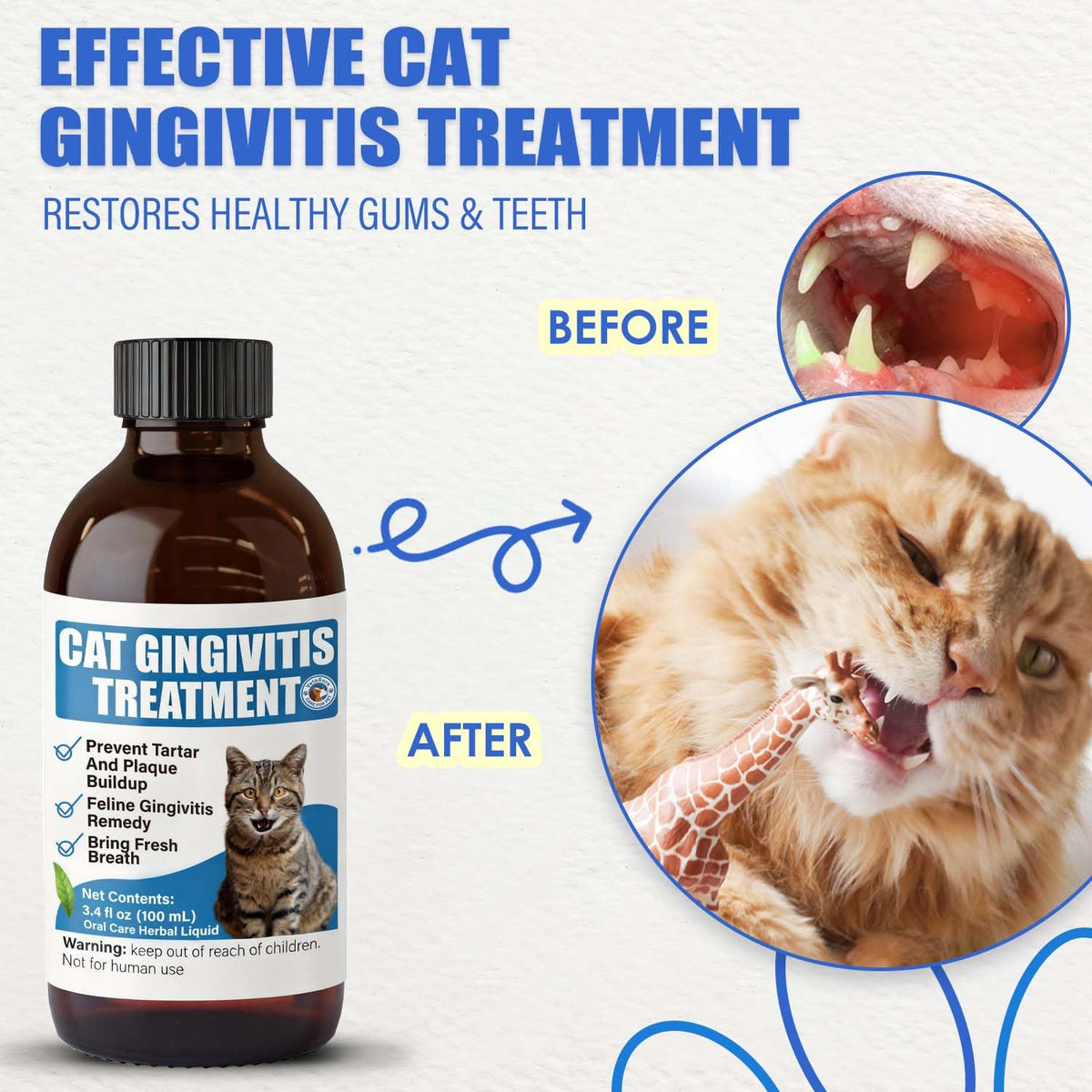 Cat Gingivitis Treatment Liquid 100ml Dental Care L557