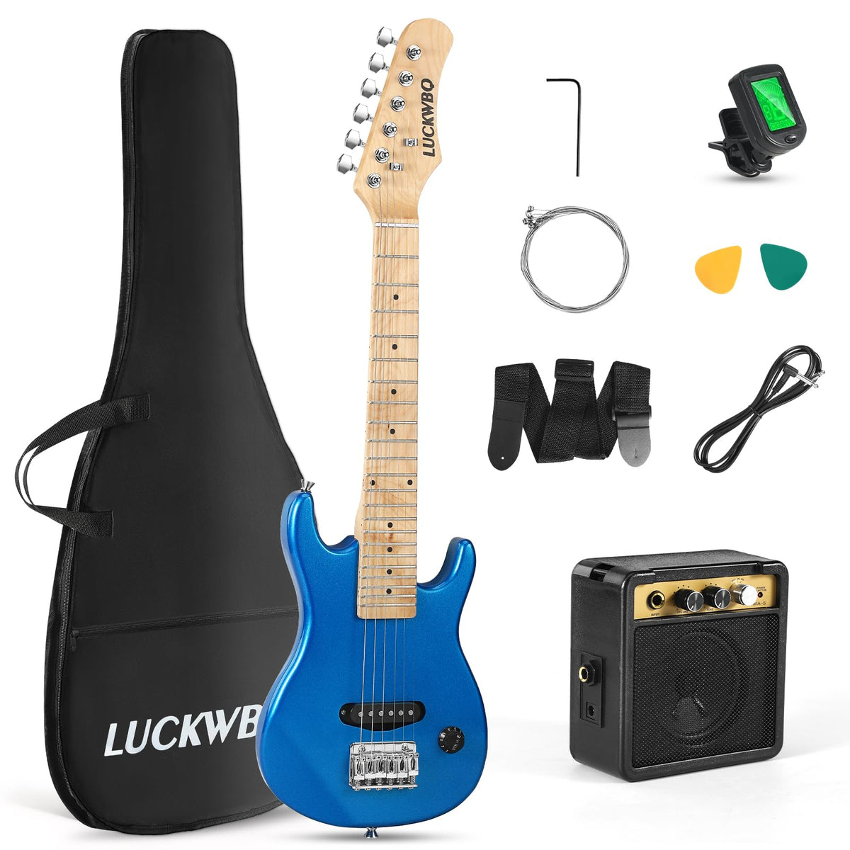 30 Inch Kids ST Style Mini Electric Guitar Beginner Kit with Amplifier A5544