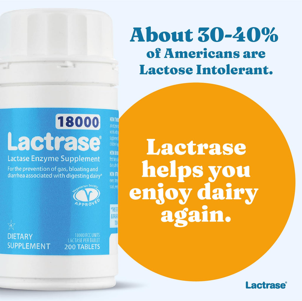 Extra Strength 18,000 FCC Lactase Units 200 Fast-Acting Pills H31066