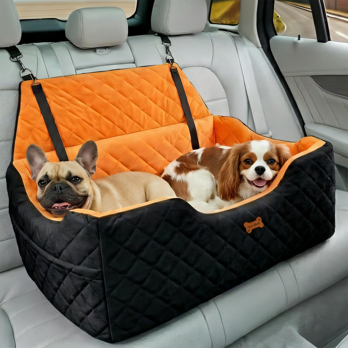 Dog Car Seat up to 55 lbs Black D195