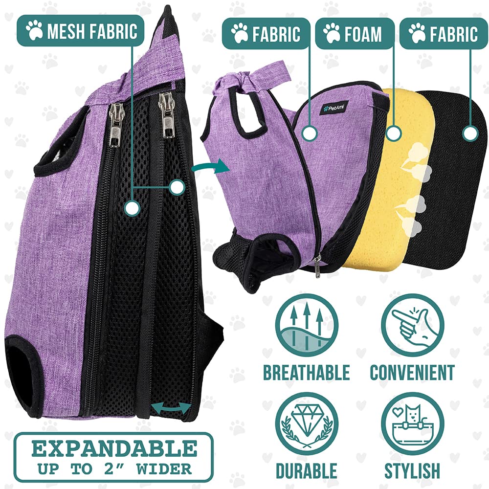 Adjustable Ventilated Dog Carrier Backpack, Medium, 9-13 lbs, Purple J8182
