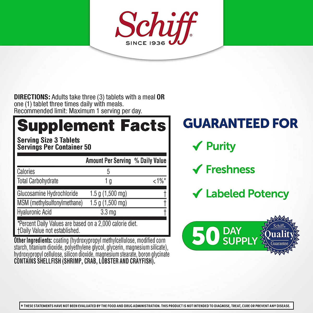 Glucosamine MSM Hyaluronic Acid Joint Supplement U59566