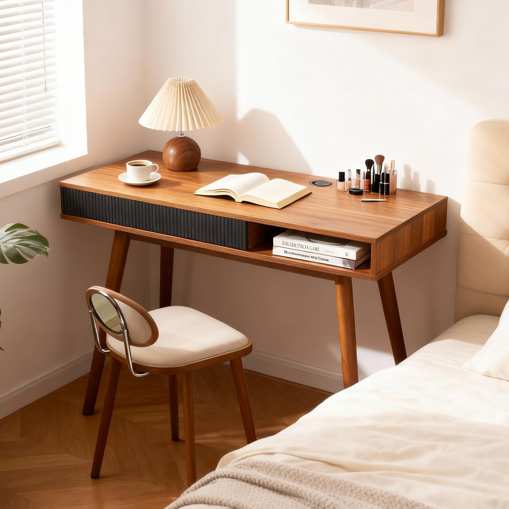 Walnut Wood Desk with Drawer K6494