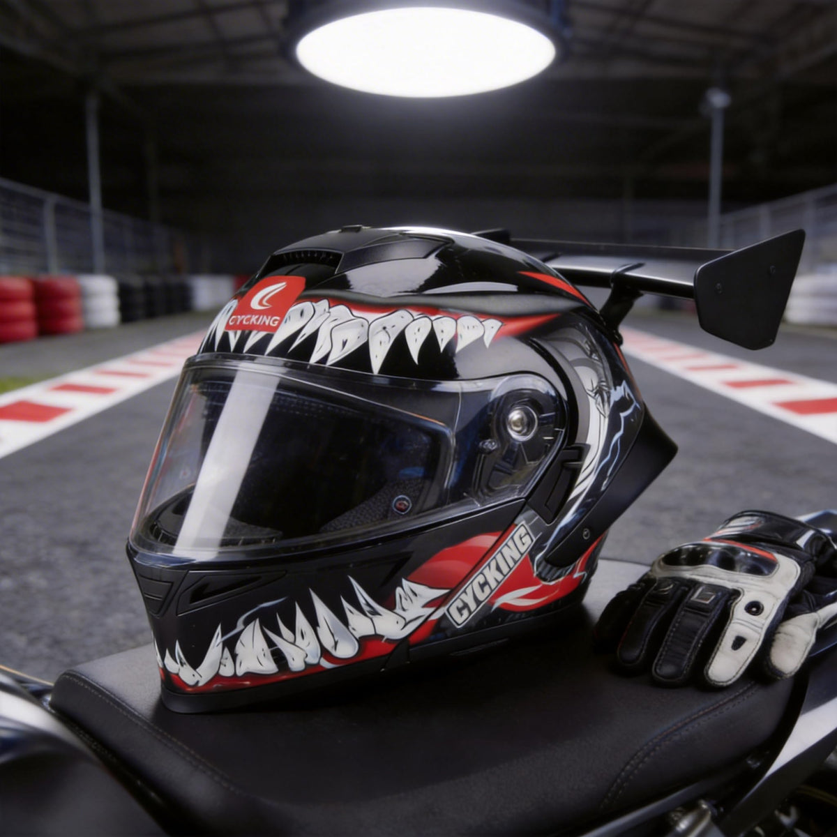 Modular Flip Up Full Face Motorcycle Helmet with Dual Visor M1054