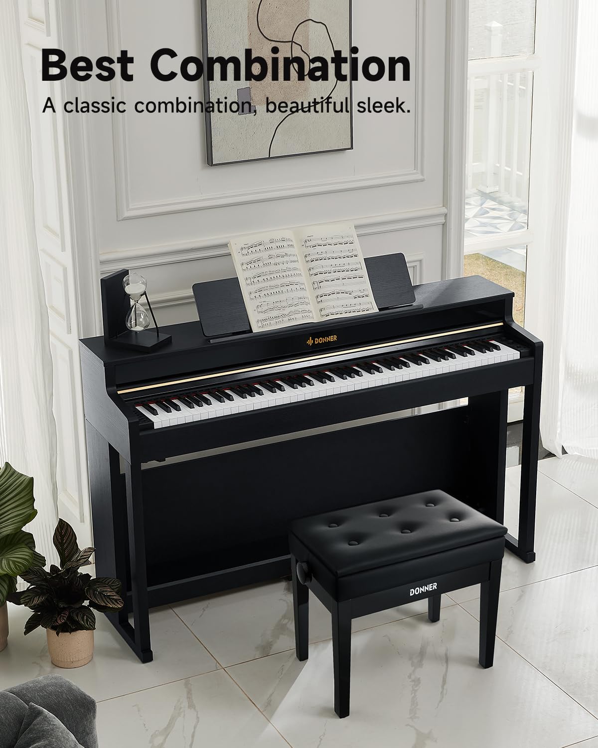 88-Key Weighted Action Digital Piano with Storage Bench F620