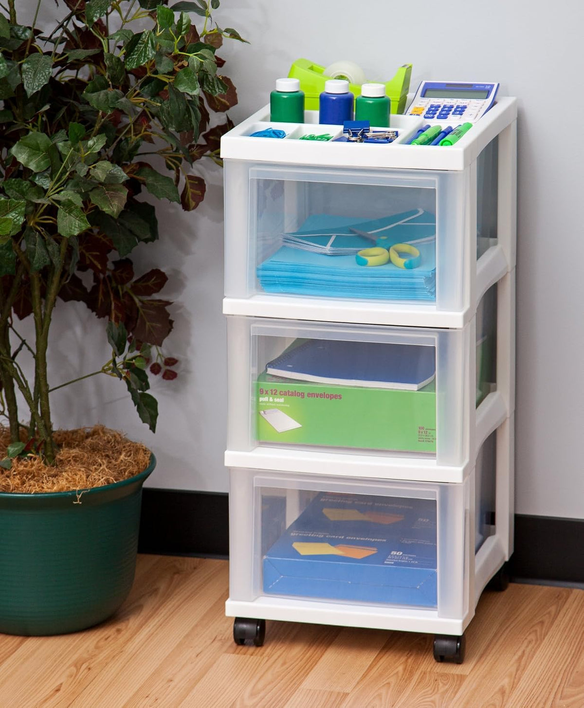 3 Drawer Rolling Storage Cart V64599
