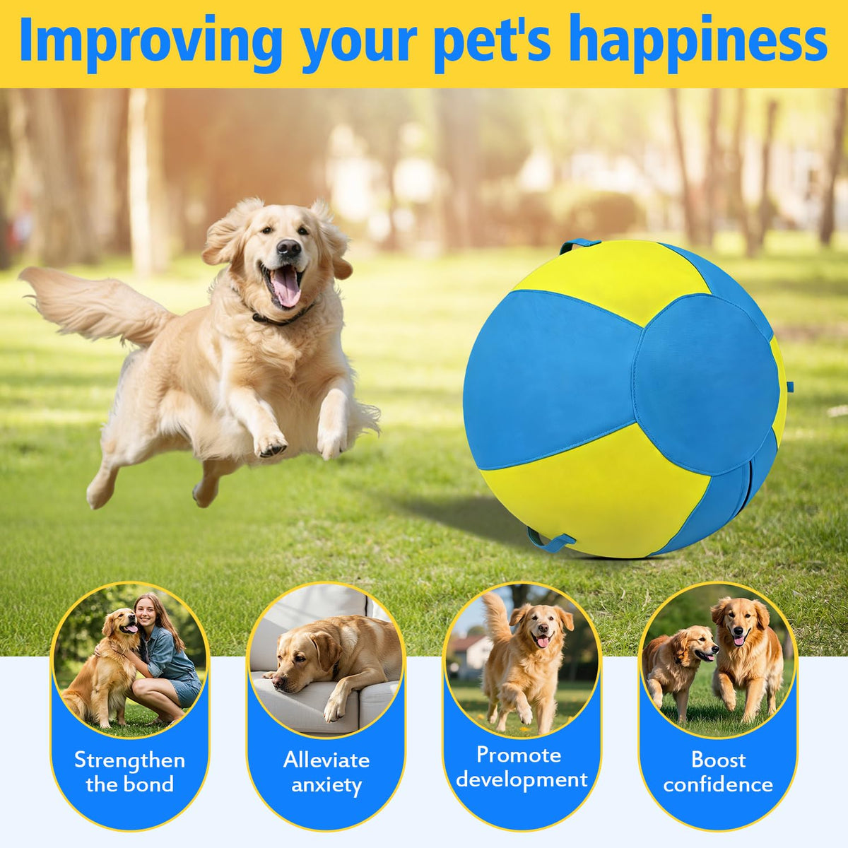 18 Inch Heavy Duty Dog Herding Ball with 3 Handles F454639