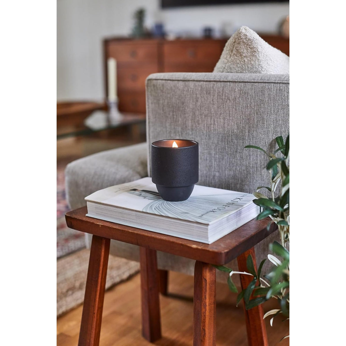 Scented Soy Candle in Reusable Ceramic Jar with Wood Wick, 11 oz U418224