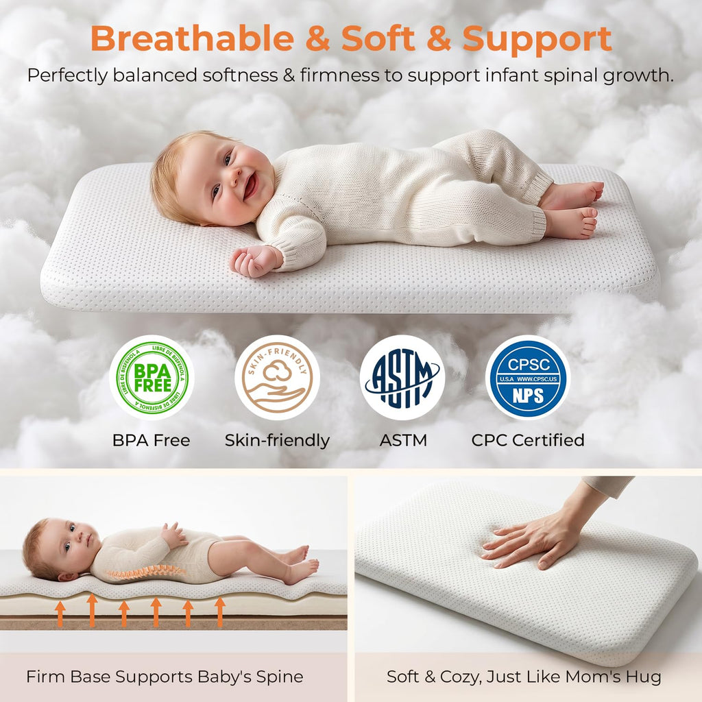Beige 3-in-1 Foldable Baby Bassinet with Wheels F33314