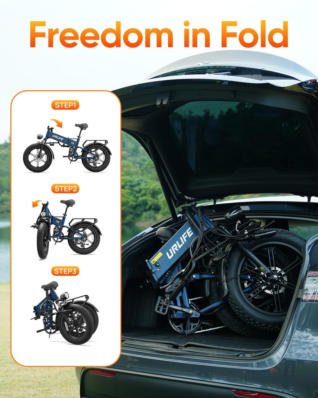 Folding Electric Bike 20" Fat Tire 1500W 48V 13AH V514