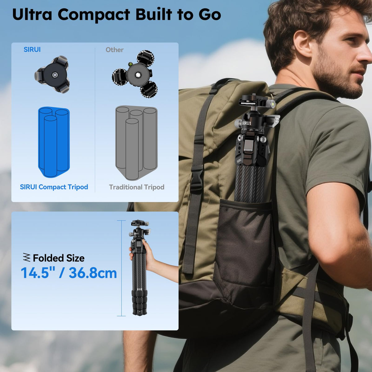 Carbon Fiber Mini Desktop Tripod with 360° Ball Head E430250