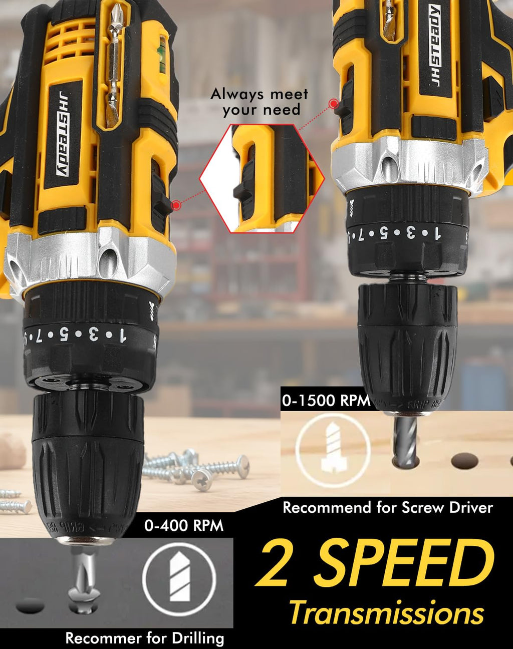 21V Cordless Drill Driver Kit with 2 Batteries & Charger T509021