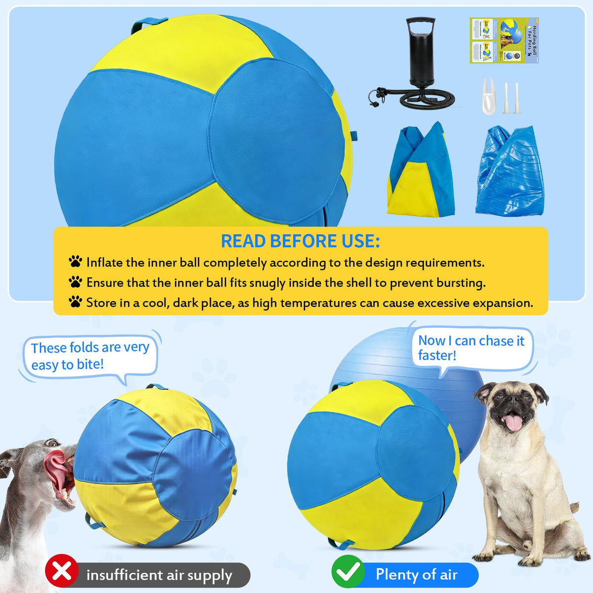 18 Inch Heavy Duty Dog Herding Ball with 3 Handles F454639
