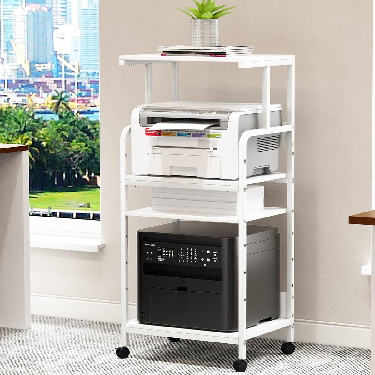 4-Tier Printer Stand with Storage Shelf Z16345