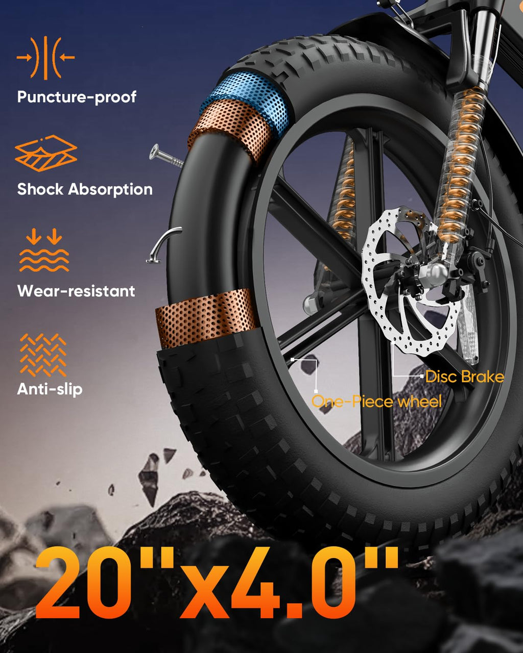 Folding Electric Bike 20" Fat Tire 1500W 48V 13AH V514