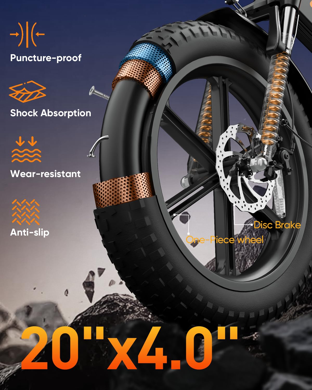 Folding Electric Bike 20" Fat Tire 1500W 48V 13AH V514