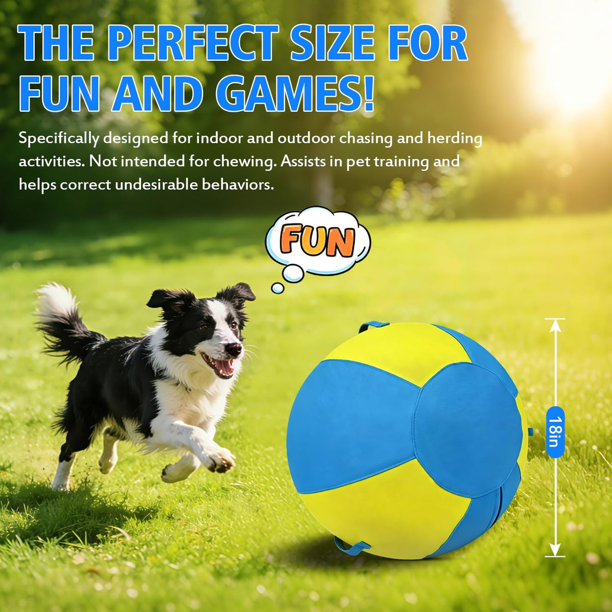 18 Inch Heavy Duty Dog Herding Ball with 3 Handles F454639
