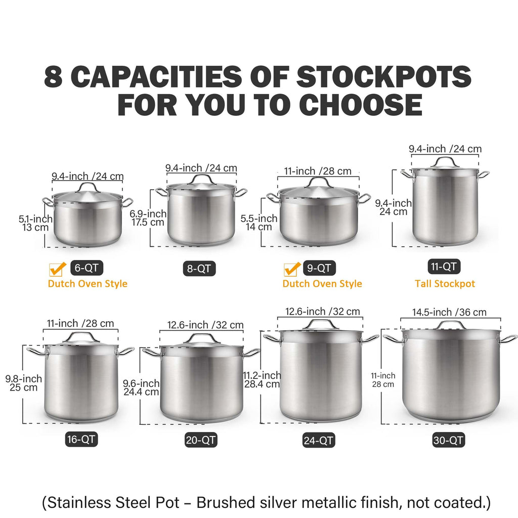 9 Quart Stainless Steel Stock Pot T369040