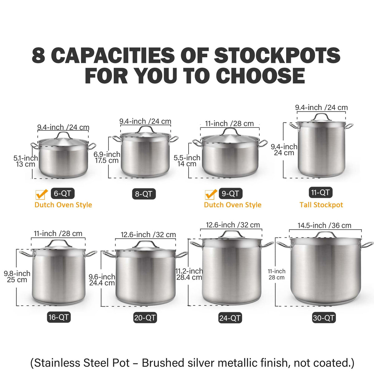 9 Quart Stainless Steel Stock Pot T369040