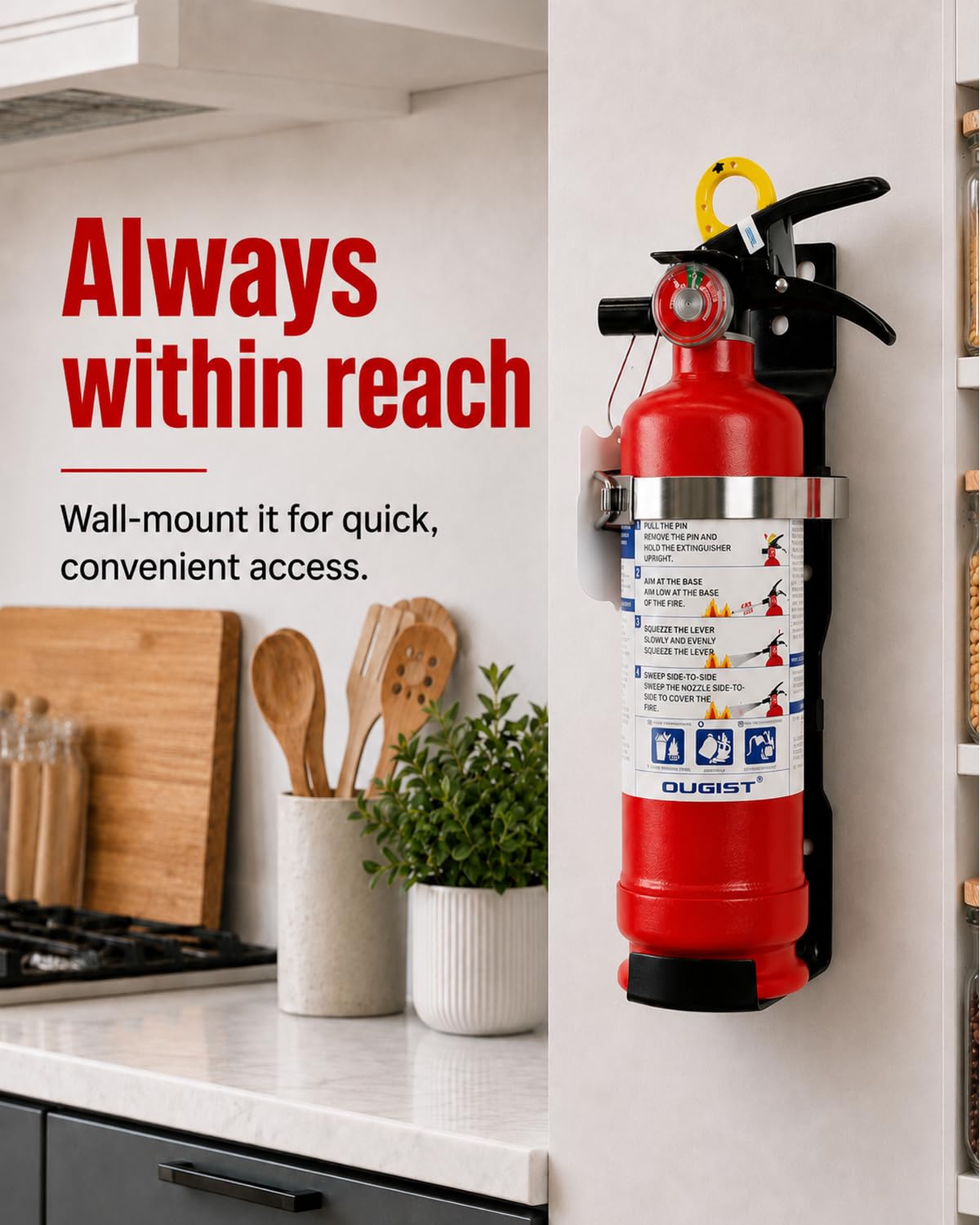 2.5 lb ABC Dry Chemical Fire Extinguisher with Wall Mount T78315