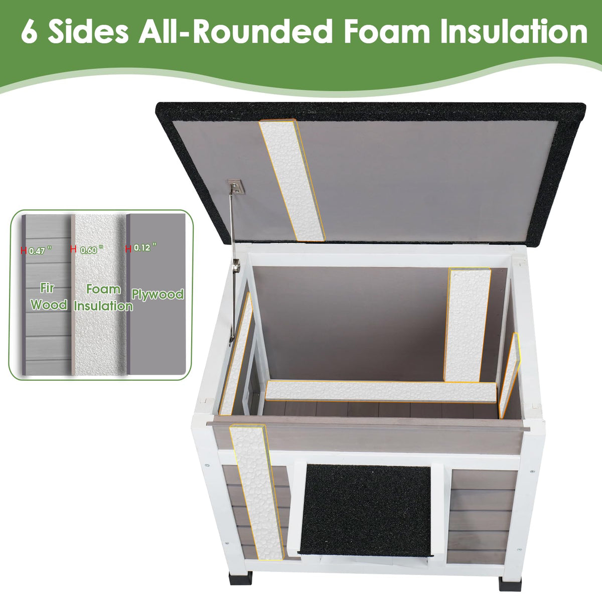 Grey Outdoor Insulated Cat House S4002
