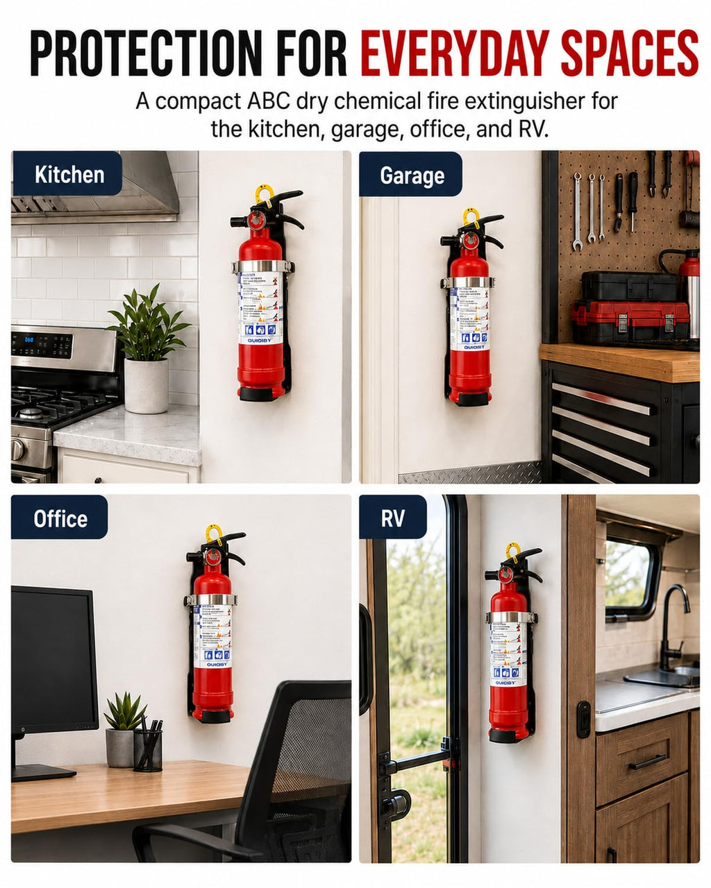2.5 lb ABC Dry Chemical Fire Extinguisher with Wall Mount T78315