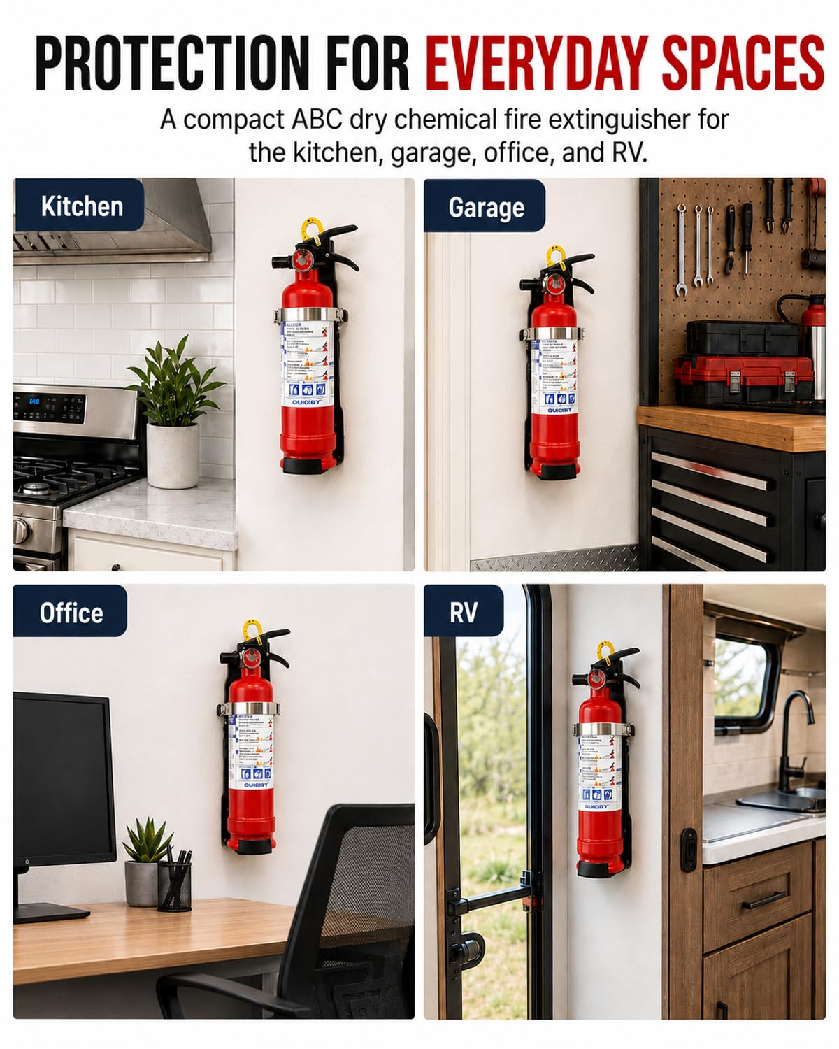 2.5 lb ABC Dry Chemical Fire Extinguisher with Wall Mount T78315