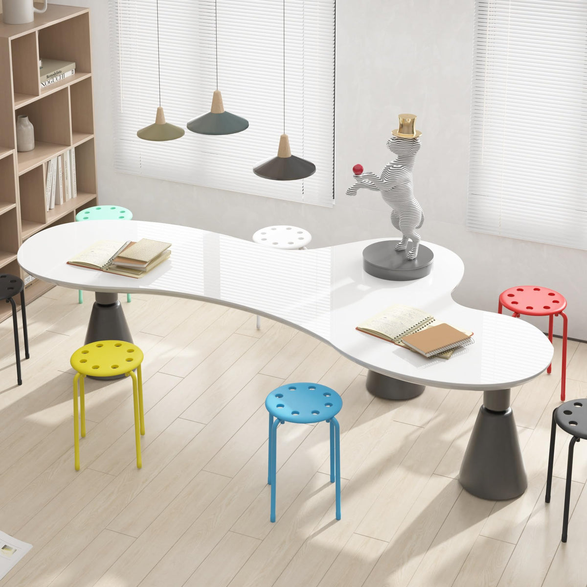 6 Piece Stacking Stools 17.7 Inch Colorful J321