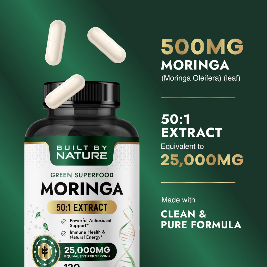 Moringa Supplement 500mg 120 Capsules J380