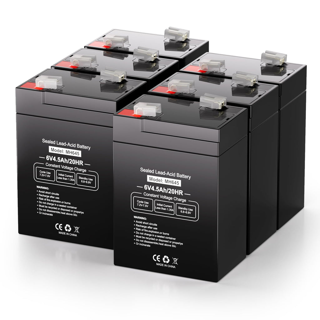 6V 4.5Ah Rechargeable SLA AGM Battery, 6 Pack Z837641