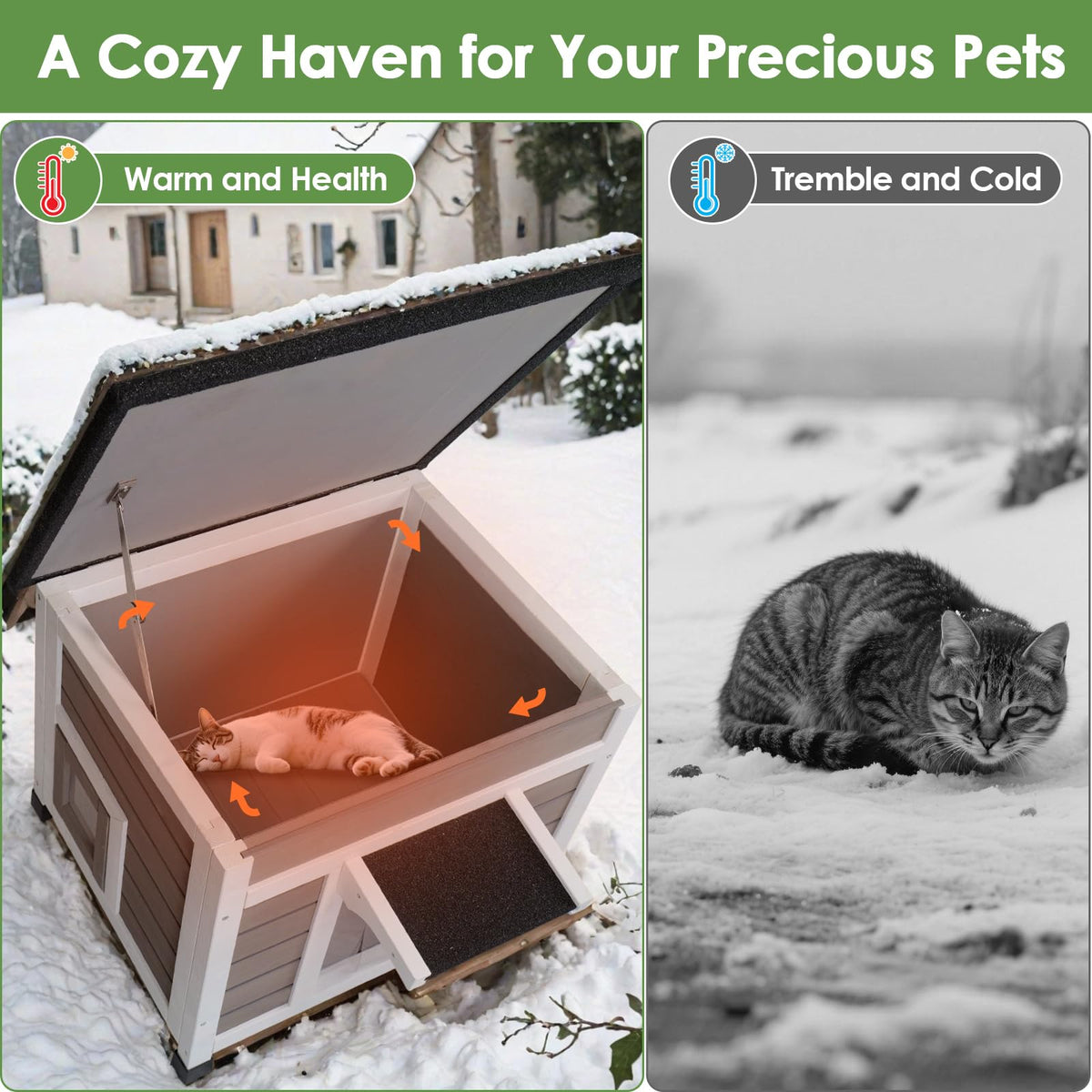 Grey Outdoor Insulated Cat House S4002