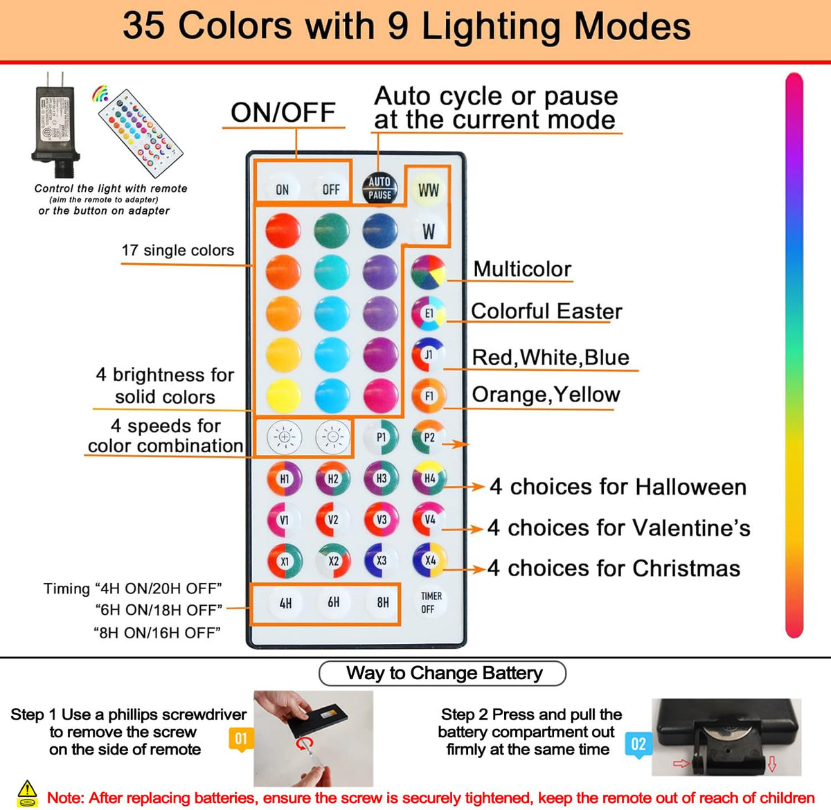5 ft RGB Lighted Birch Tree U678
