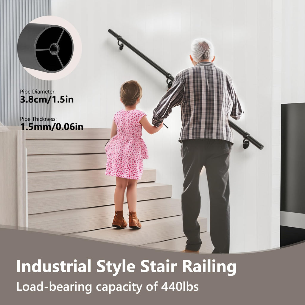 6 Feet Round Aluminum Stair Railing I8614