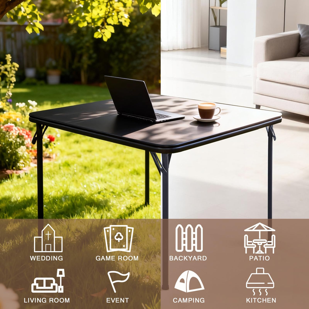 Black 32x32 Folding Table C2134