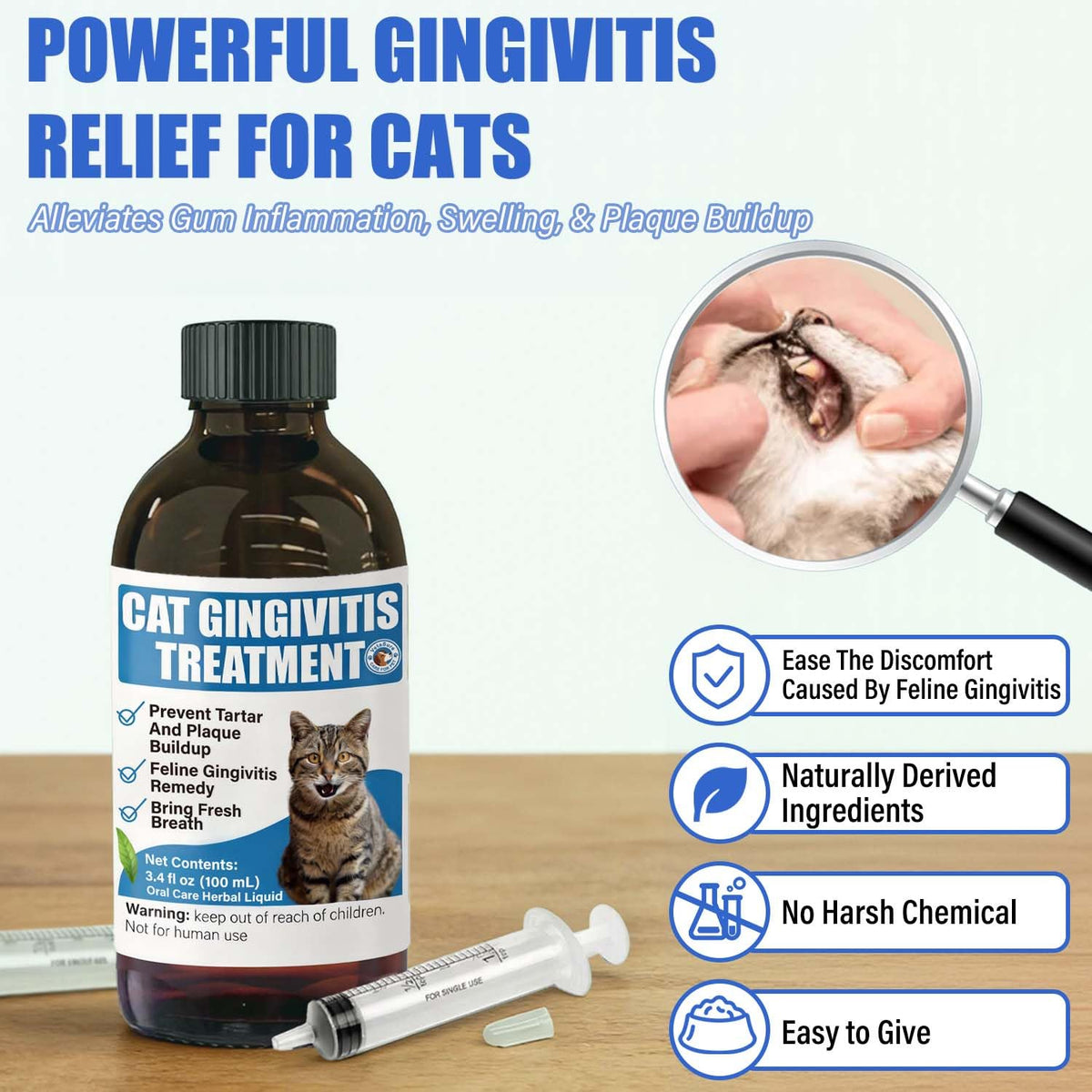 Cat Gingivitis Treatment Liquid 100ml Dental Care L557