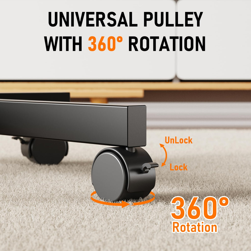 Rolling TV Stand with Locking Wheels, Black G96410