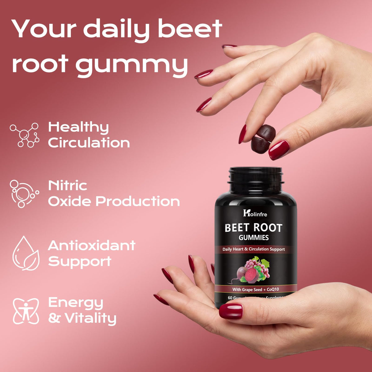 Beet Root Gummies with Grape Seed & CoQ10 N628