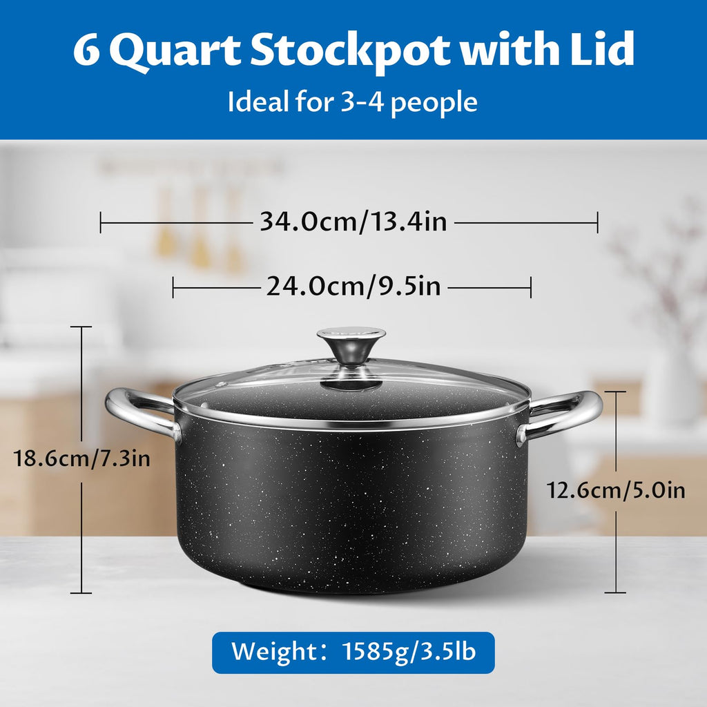 6 Quart Nonstick Stock Pot with Lid C6812