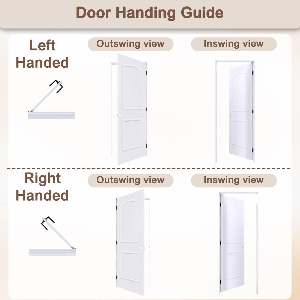 36"x80" Left-Hand Prehung Interior Door with Jamb Kit & Matte Black Hinges Z68766