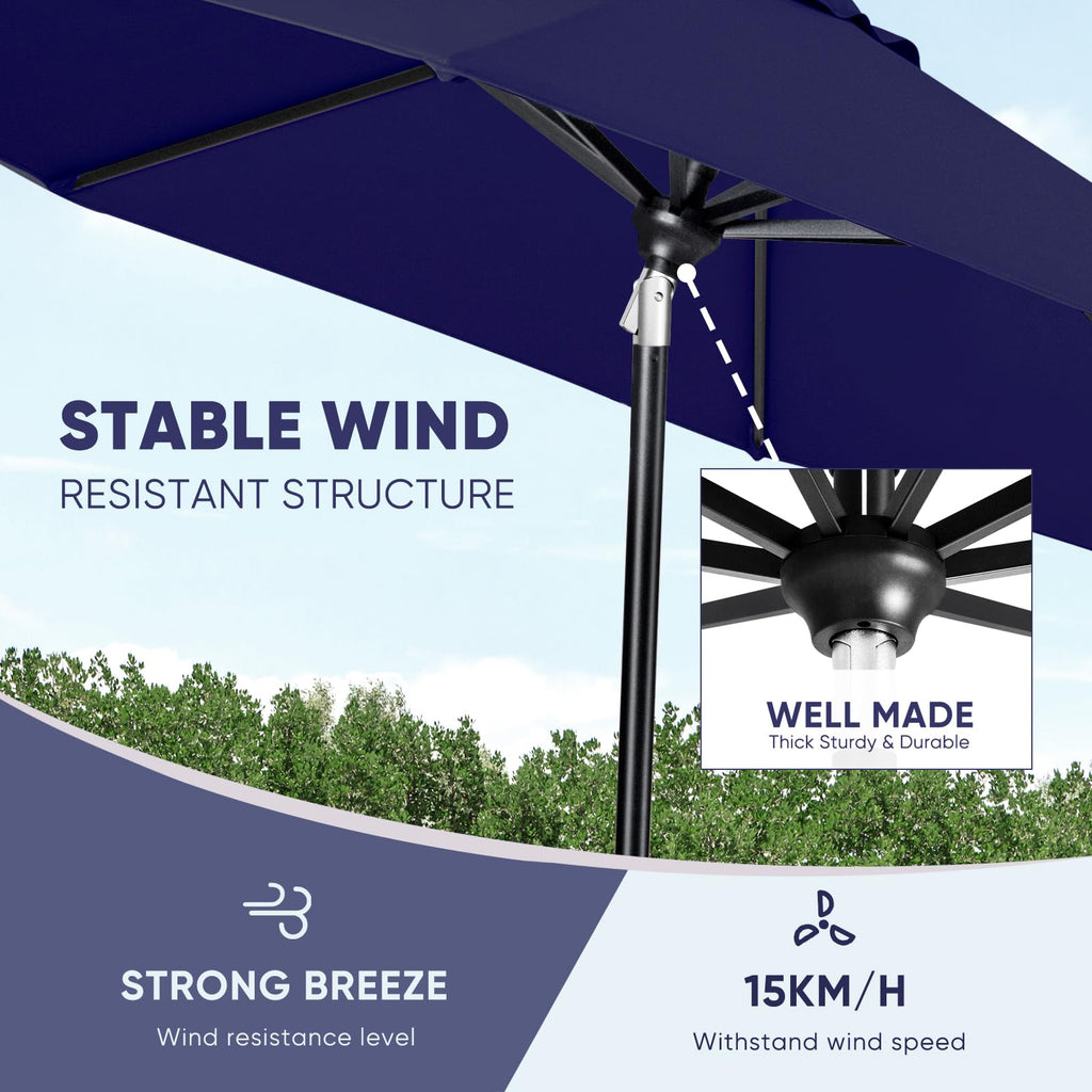 Patio Market Outdoor Table Umbrella with Auto Tilt and Crank G644570