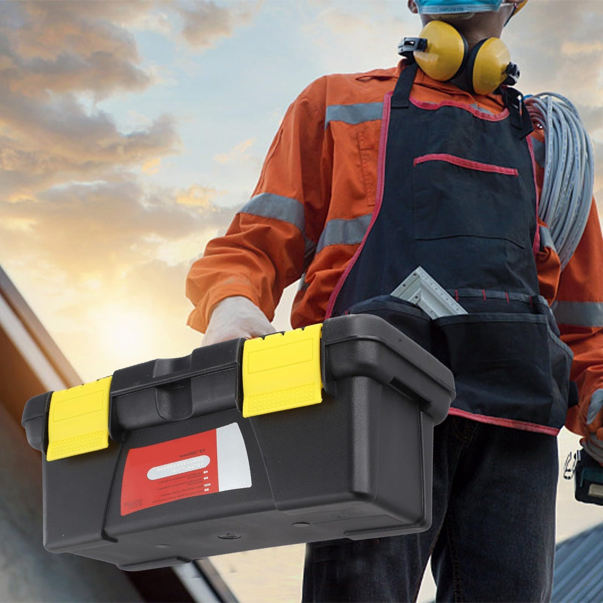 10 Inch Portable Plastic Toolbox with Two Layer Storage A269533