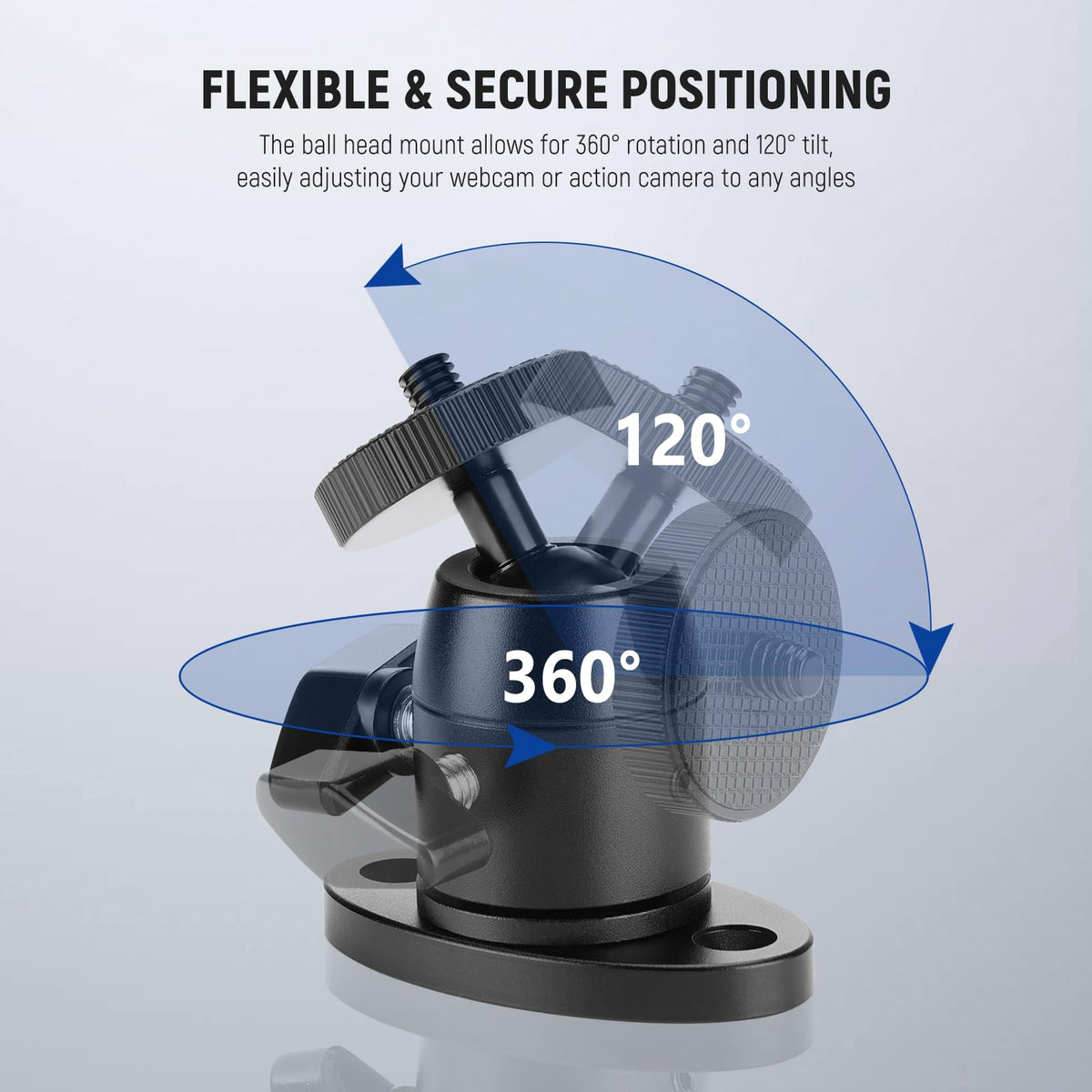 Webcam Wall Ceiling Mount Bracket, Aluminum Alloy Mini Ball Head T33458