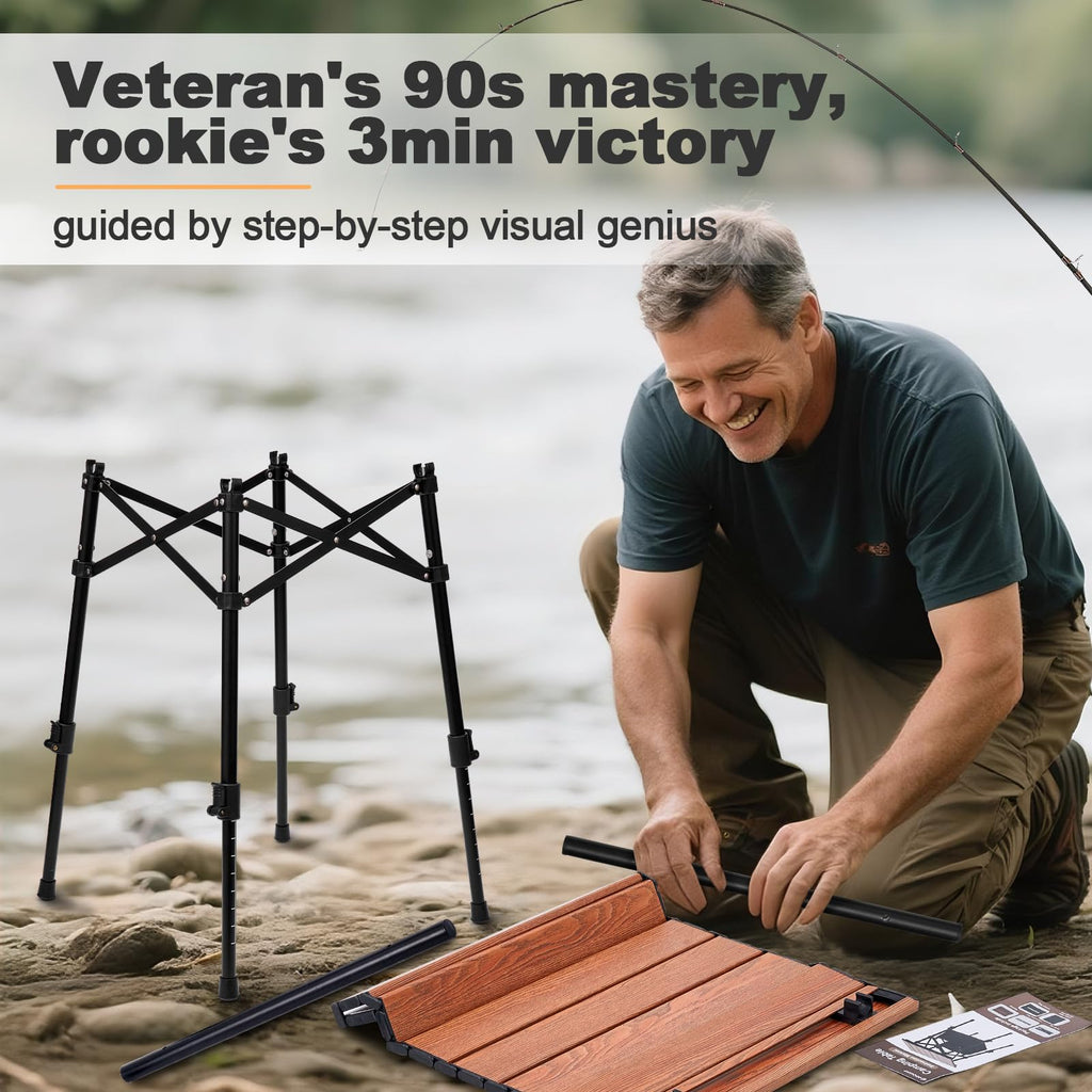 Portable Folding Camping Table Adjustable Height A5256