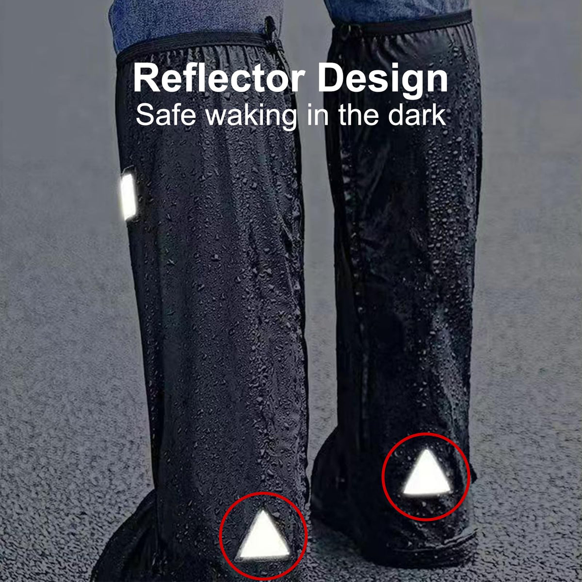 Waterproof Reusable Foldable Shoe Covers with Zipper V711640