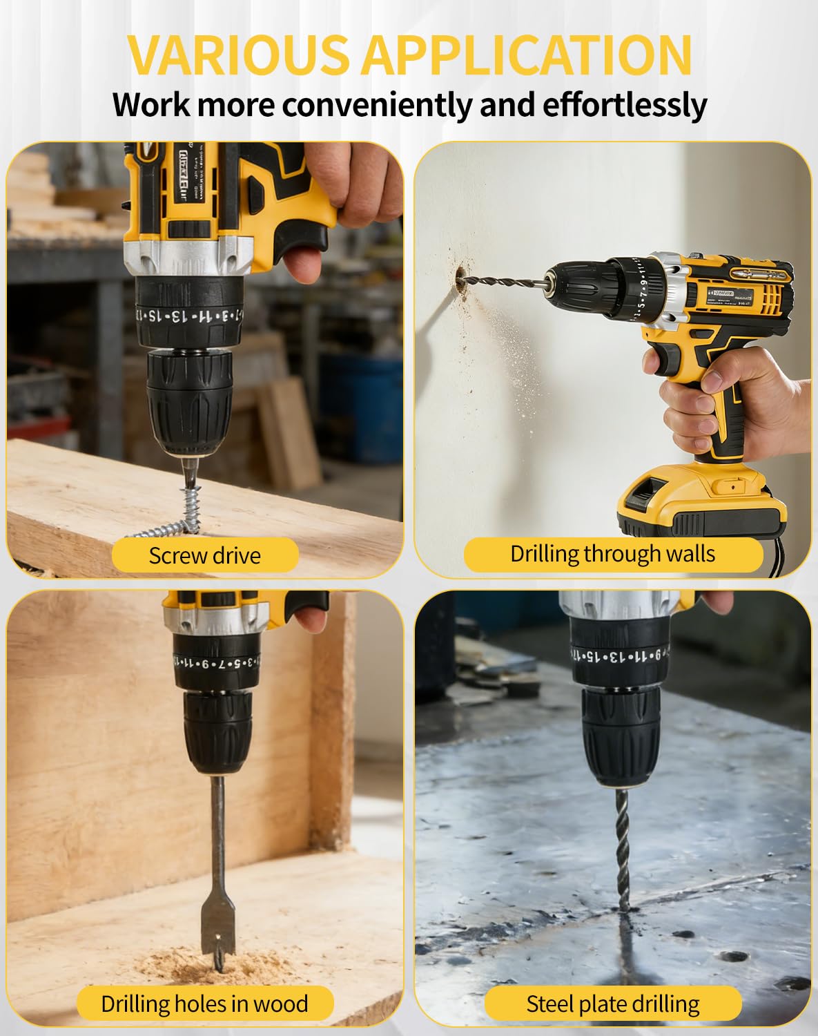 21V Cordless Drill Driver Kit with 2 Batteries & Charger T509021