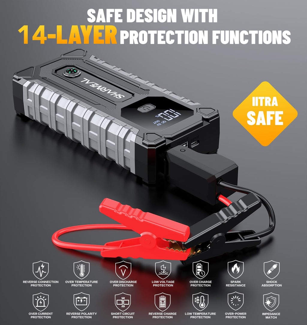 7000A 12V Portable Jump Starter with LED Light Y2528